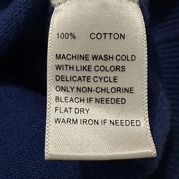 Greg Norman Golf Sweater Mens‎ XL Navy Blue V-Neck Natural Cotton Knit Pullover - Picture 4 of 4